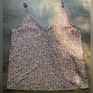 Abercrombie and Fitch Tan Floral Tank Top Size Small